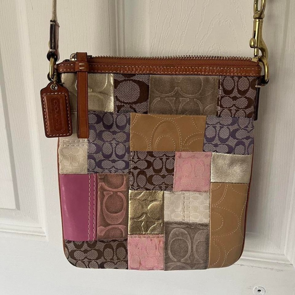 Y2K 2000s Coach Signature Cs Monogram Patchwork Tote Crossbody